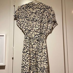 & Other Stories Black/Cream/Neon Midi Dress